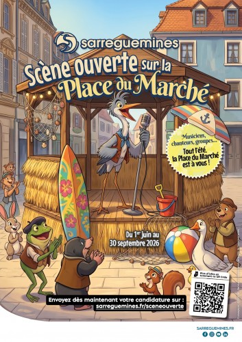 Sc&egrave;ne ouverte sur la place du March&eacute;