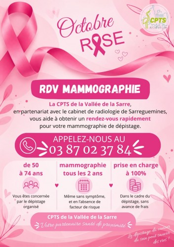 Octobre Rose : Rendez-vous de mammographie