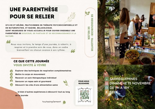Journ&eacute;e bien-&ecirc;tre &agrave; Sarreguemines respiration nature et reconnexion &agrave; soi